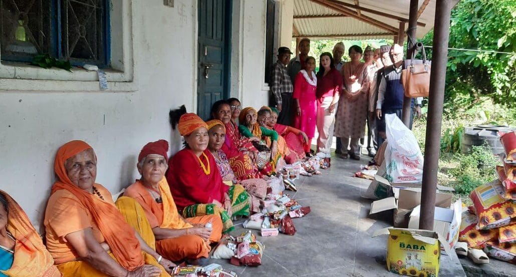 Food materials distribution program at Manakamana Elderly Home.