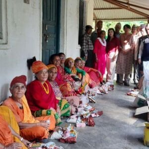 Home 4 Food materials distribution program at Manakamana Elderly Home.